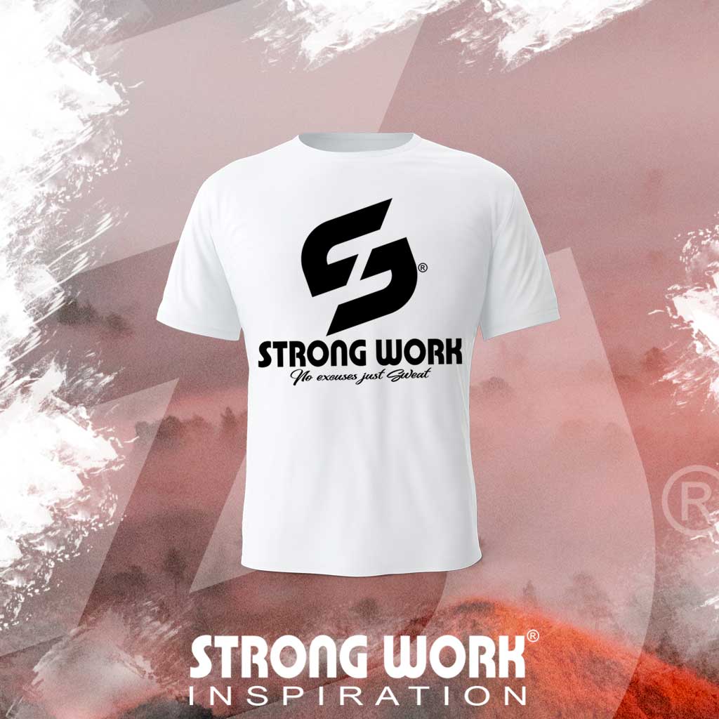 T-SHIRT EN COTON BIO STRONG WORK I'M NOT LUCKY I JUST WORK HARD POUR HOMME - VETEMENT DE SPORT ECO-RESPONSABLE