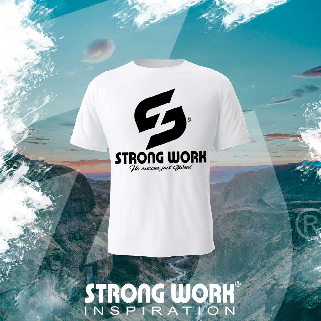 T-SHIRT EN COTON BIO STRONG WORK I'M NOT LUCKY I JUST WORK HARD POUR FEMME - SPORTSWEAR ECO-RESPONSABLE