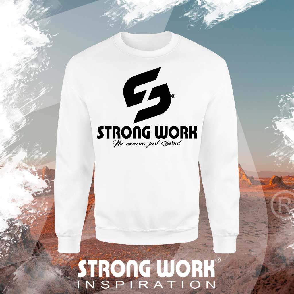 SWEAT-SHIRT EN COTON BIO STRONG WORK IF YOU SEE ME LESS I'M DOING MORE POUR HOMME - VETEMENT DE SPORT ECO-RESPONSABLE