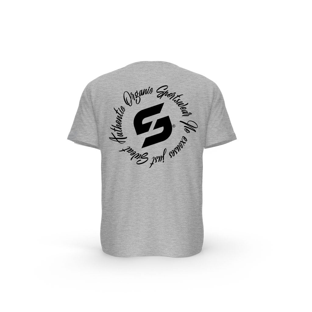 T-SHIRT- COTON-BIO-STRONG-WORK-INSPIRATION-AUTHENTIC-GRIS-DOS-FEMME