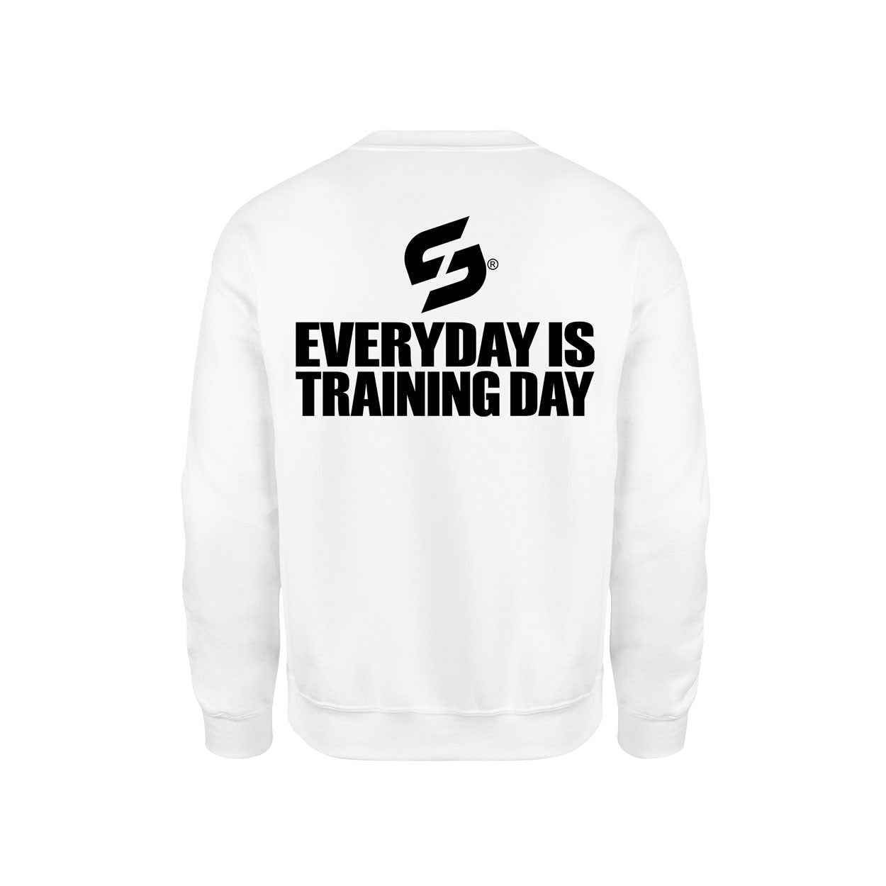 SWEAT-SHIRT-COTON-BIO-STRONG-WORK-EVERYDAY-IS-TRAINING-DAY-BLANC-DOS-HOMME