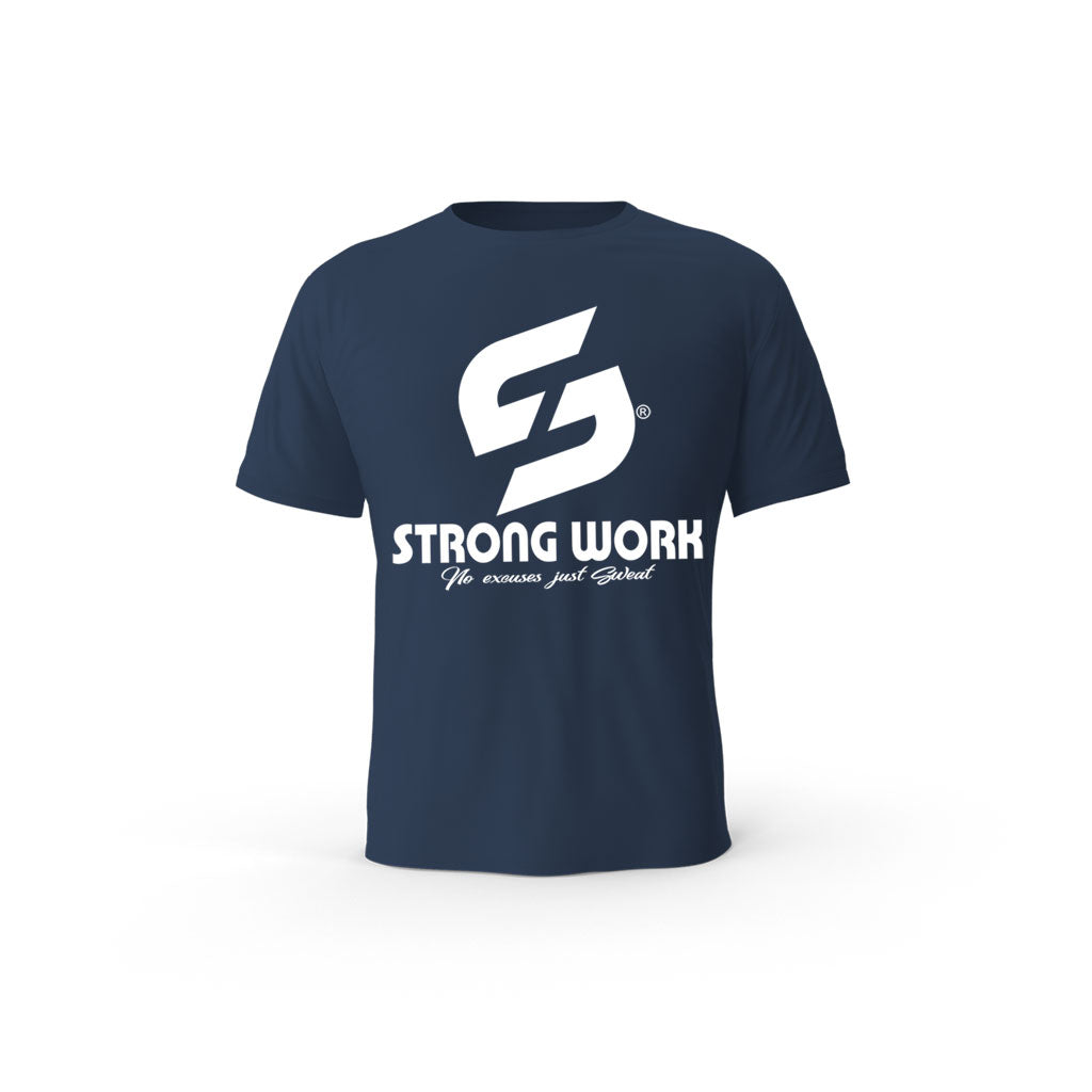 T-Shirt coton bio Strong Work Originals pour homme - BLEU MARINE