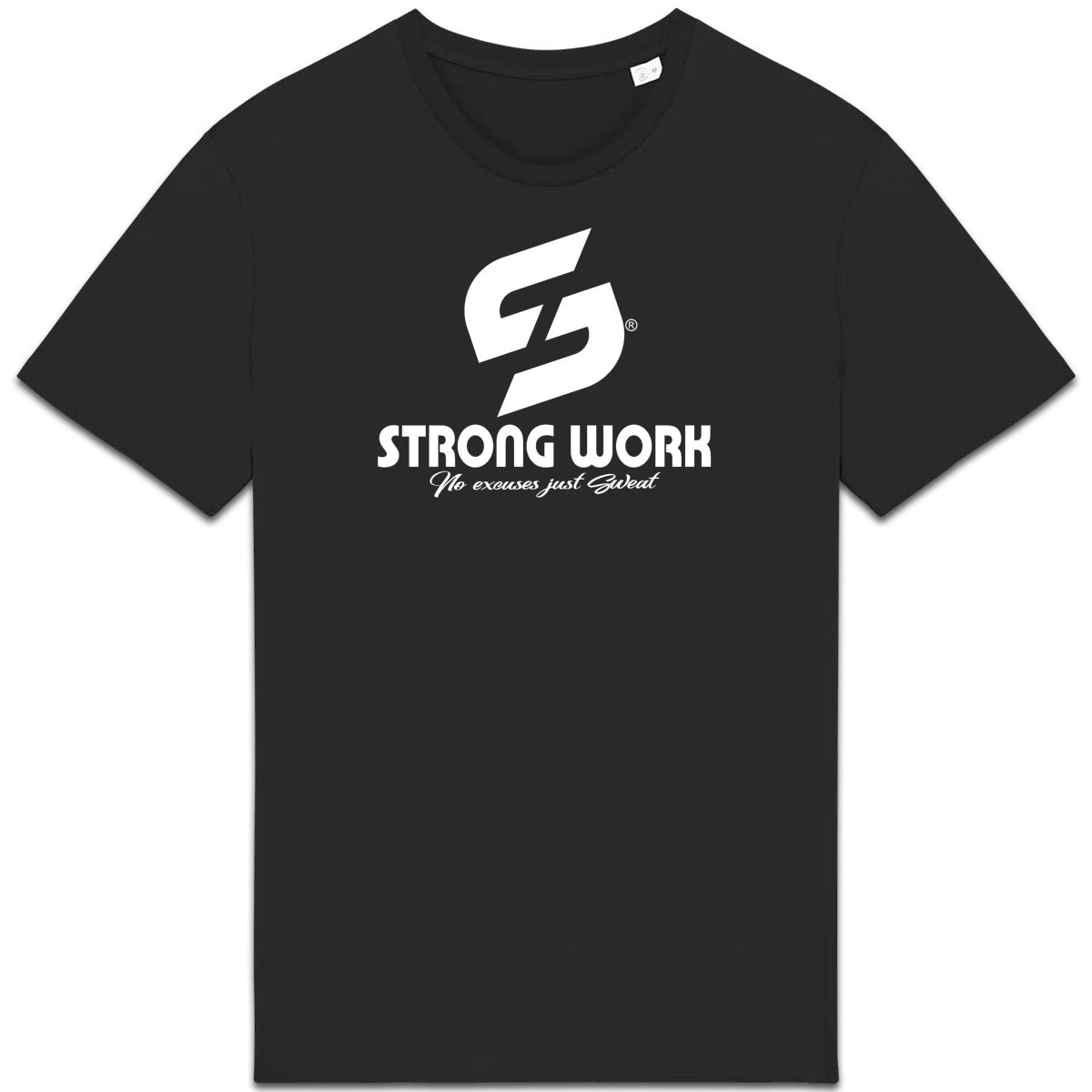 T-Shirt coton bio Strong Work "TRAVAILLE DUR EN SILENCE "LOGO BLANC"