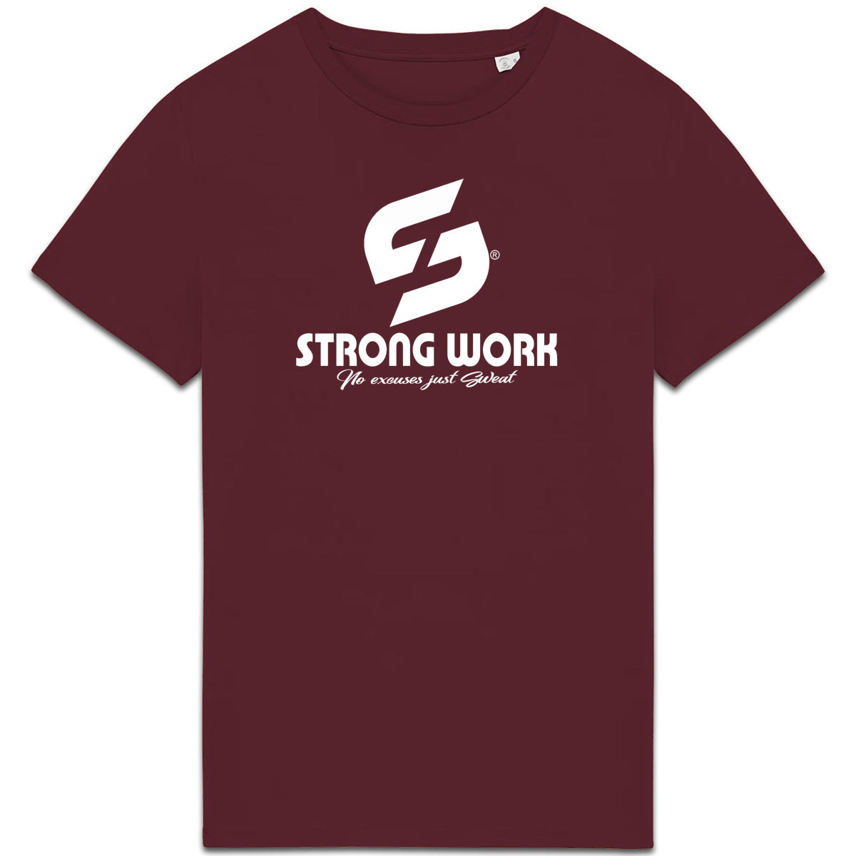 T-Shirt coton bio Strong Work "TRAVAILLE DUR EN SILENCE "LOGO BLANC"