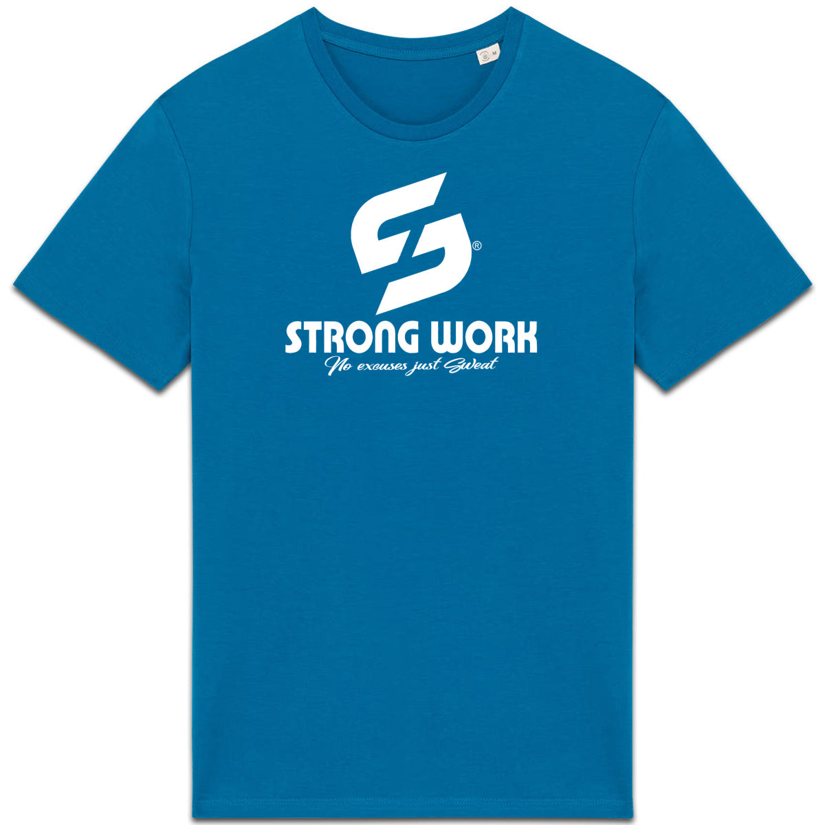 T-Shirt coton bio Strong Work "TRAVAILLE DUR EN SILENCE "LOGO BLANC"