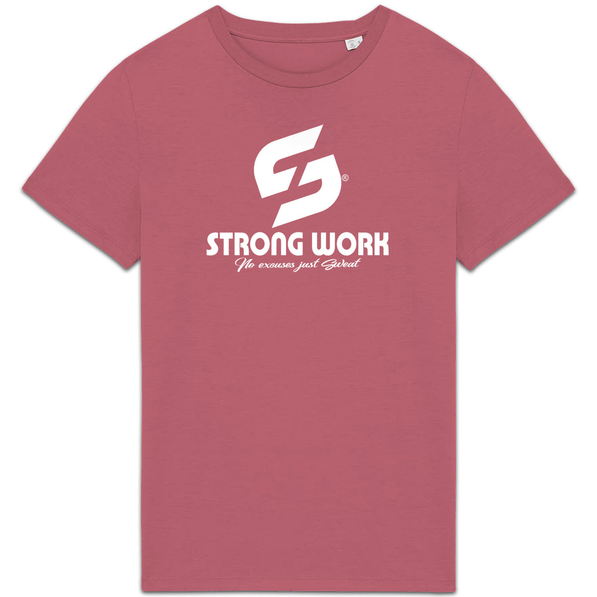 T-Shirt coton bio Strong Work "TRAVAILLE DUR EN SILENCE "LOGO BLANC"