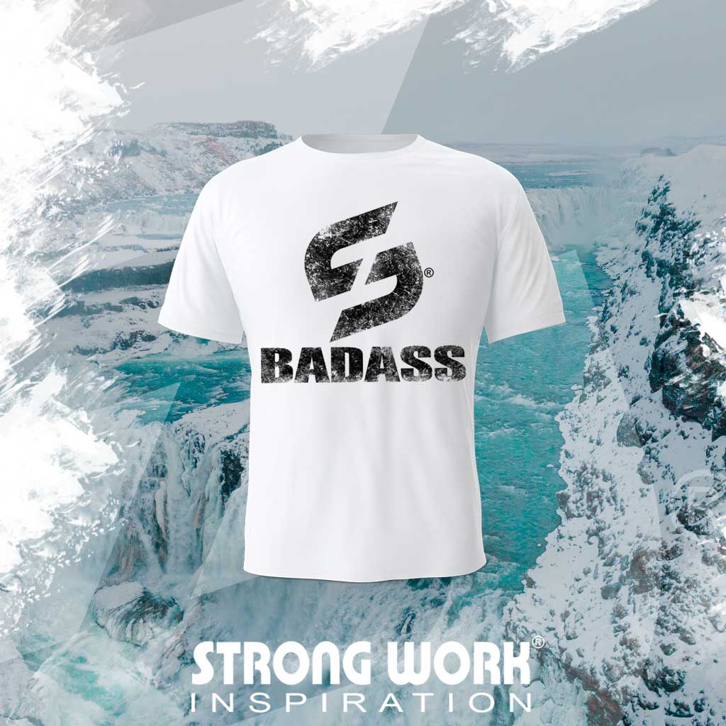 T-SHIRT EN COTON BIO STRONG WORK GRUNGE BADASS POUR HOMME - SPORTSWEAR ECO-RESPONSABLE