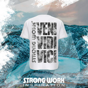 T-SHIRT EN COTON BIO STRONG WORK GRUNGE VENI VIDI VICI POUR HOMME VUE DOS - SPORTSWEAR ECO-RESPONSABLE