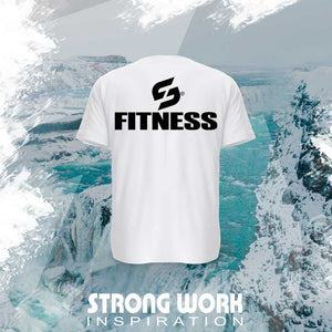 T-SHIRT EN COTON BIO STRONG WORK FITNESS POUR HOMME VUE DOS - VETEMENT DE SPORT ECO-RESPONSABLE