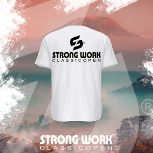 T-SHIRT EN COTON BIO STRONG WORK NEW CLASSIC OPEN POUR FEMME VUE DOS - VETEMENT DE SPORT ECO-RESPONSABLE