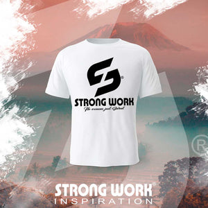 T-SHIRT EN COTON BIO STRONG WORK NO EXCUSES JUST SWEAT POUR FEMME - SPORTSWEAR ECO-RESPONSABLE