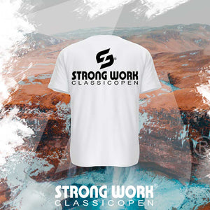 T-SHIRT EN COTON BIO STRONG WORK OPEN CLASSIC POUR HOMME VUE DOS - VETEMENT DE SPORT ECO-RESPONSABLE