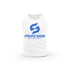 Débardeur coton bio Strong Work Originals BLUE EDITION Homme - BLANC