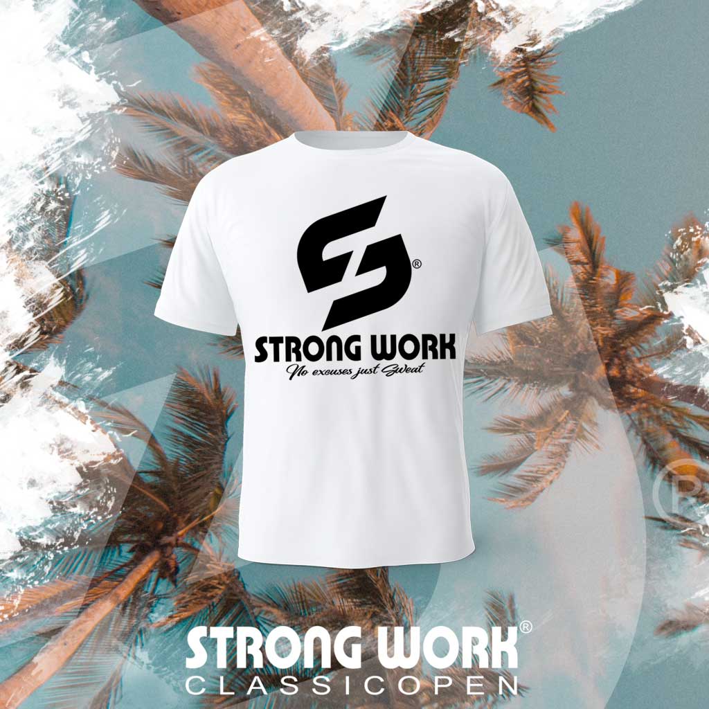 T-SHIRT EN COTON BIO STRONG WORK CLASSIC OPEN POUR FEMME - VETEMENT DE SPORT ECO-RESPONSABLE