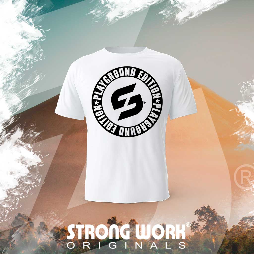 T-SHIRT EN COTON BIO STRONG WORK PLAYGROUND EDITION POUR HOMME - SPORTSWEAR ECO-RESPONSABLE