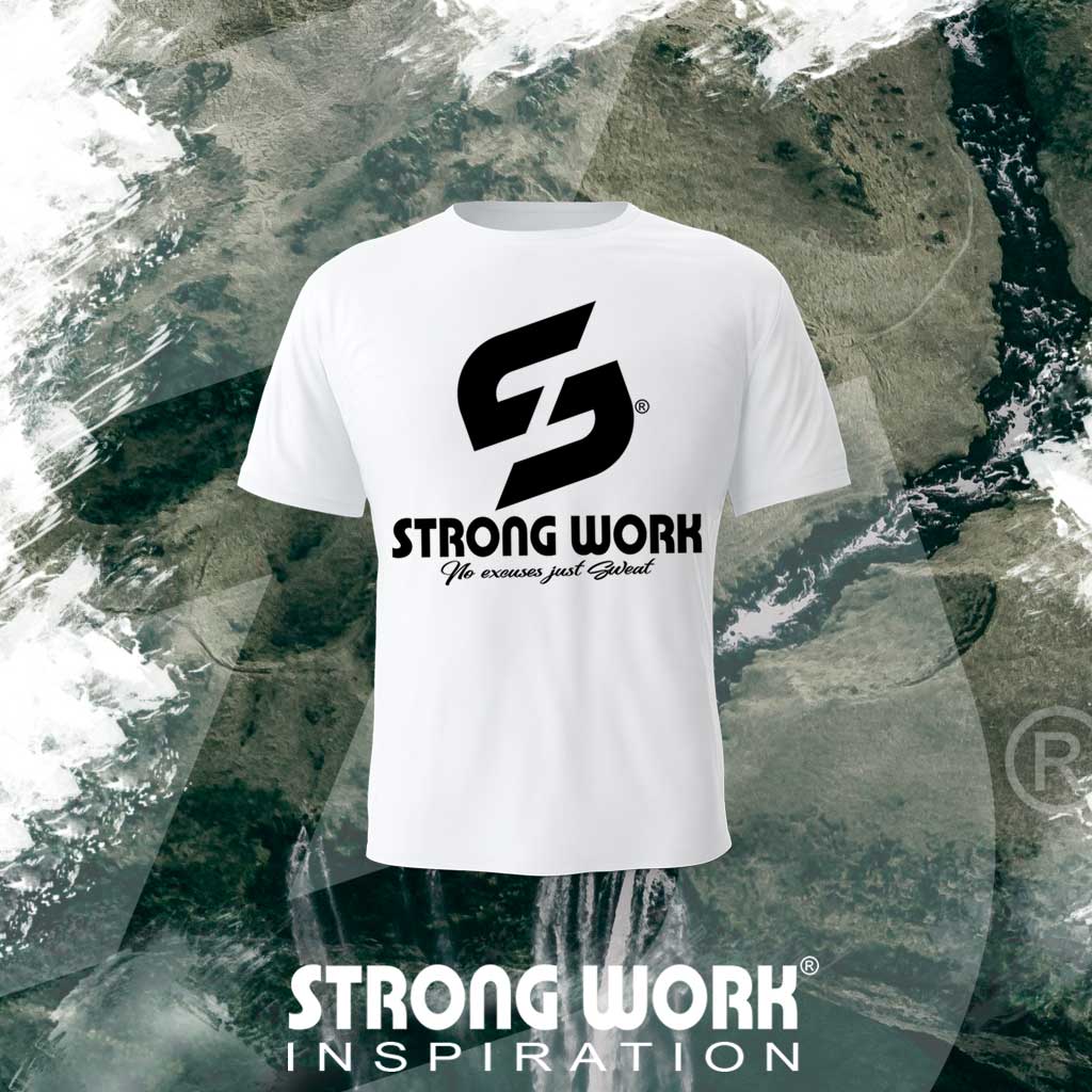 T-SHIRT EN COTON BIO STRONG WORK BODY UNDER CONSTRUCTION POUR HOMME - SPORTSWEAR ECO-RESPONSABLE