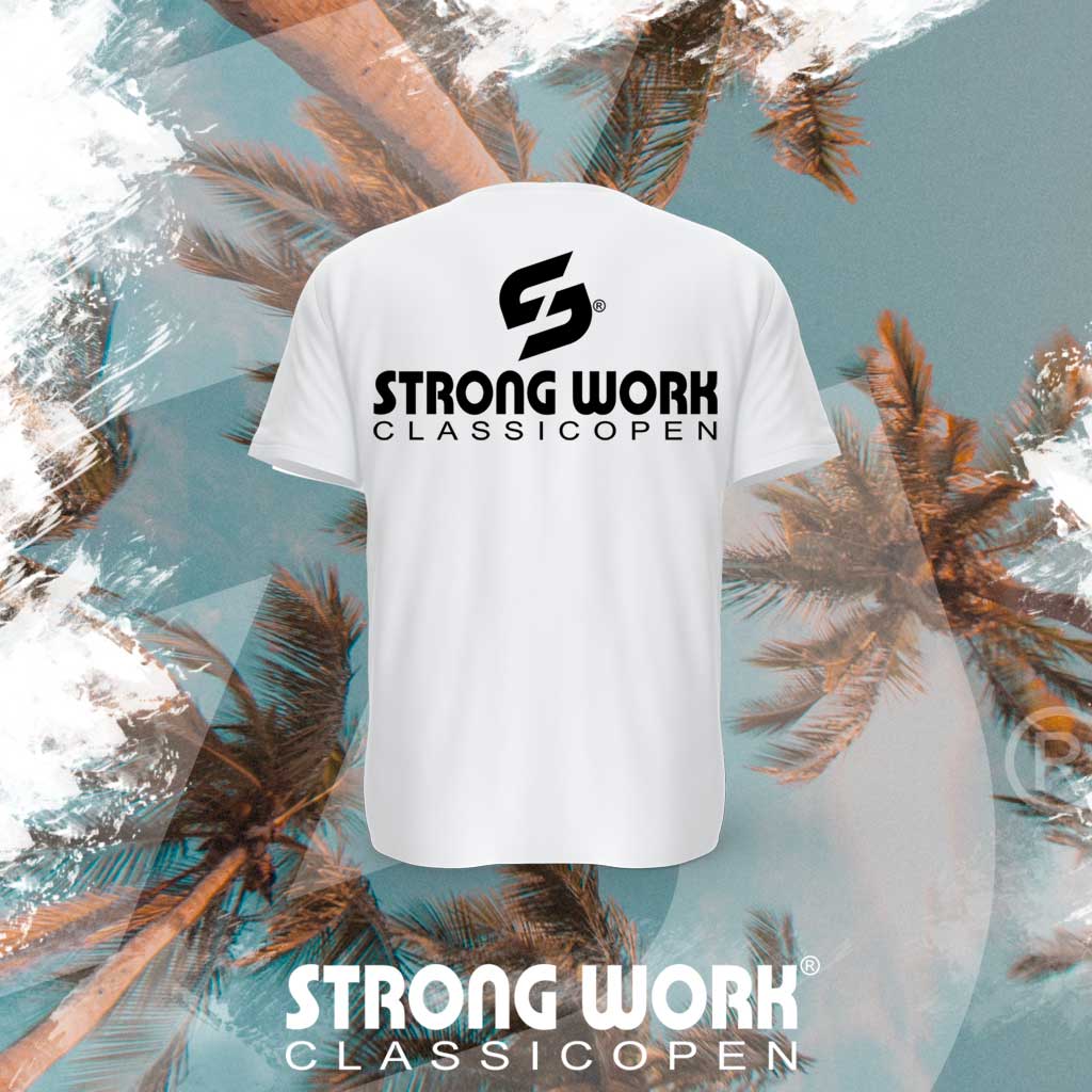 T-SHIRT EN COTON BIO STRONG WORK CLASSIC OPEN POUR HOMME VUE DOS- SPORTSWEAR ECO-RESPONSABLE