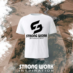 T-SHIRT EN COTON BIO STRONG WORK DO NOT TEST MY DETERMINATION POUR HOMME - SPORTSWEAR ECO-RESPONSABLE