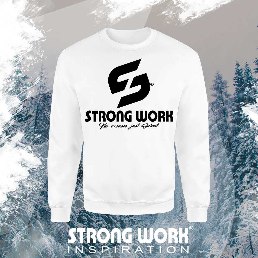 SWEAT-SHIRT EN COTON BIO STRONG WORK TO BE CONTINUED POUR HOMME VUE DOS - VETEMENT DE SPORT ECO-RESPONSABLE
