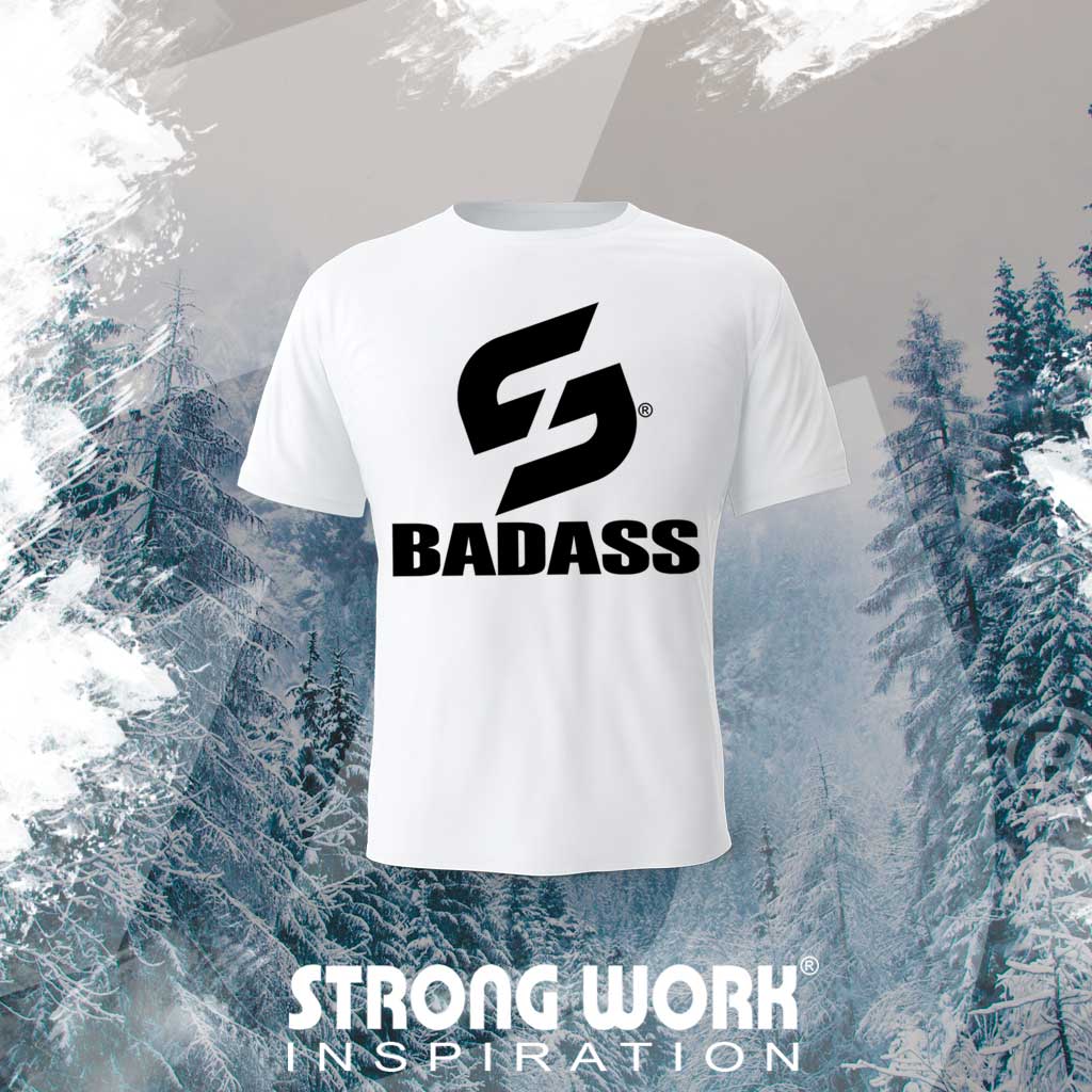 T-SHIRT EN COTON BIO STRONG WORK BADASS POUR HOMME - SPORTSWEAR ECO-RESPONSABLE