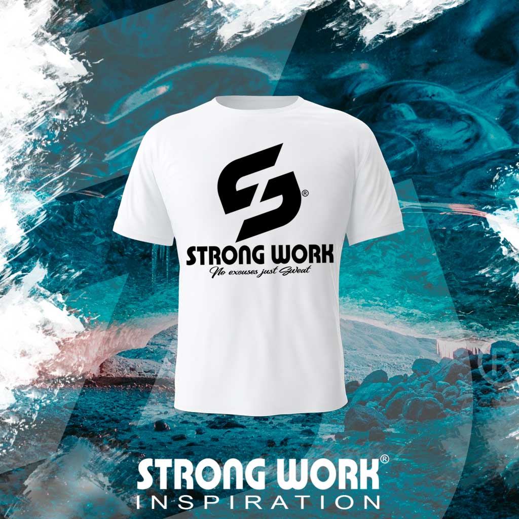 T-SHIRT EN COTON BIO STRONG WORK DO NOT TEST MY DETERMINATION POUR FEMME - SPORTSWEAR ECO-RESPONSABLE