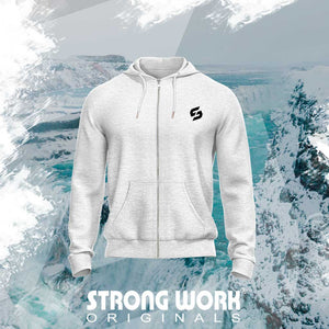 SWEAT-SHIRT A CAPUCHE ZIPPE EN COTON BIO STRONG WORK NEW CLASSIC POUR HOMME - SPORTSWEAR ECO-RESPONSABLE