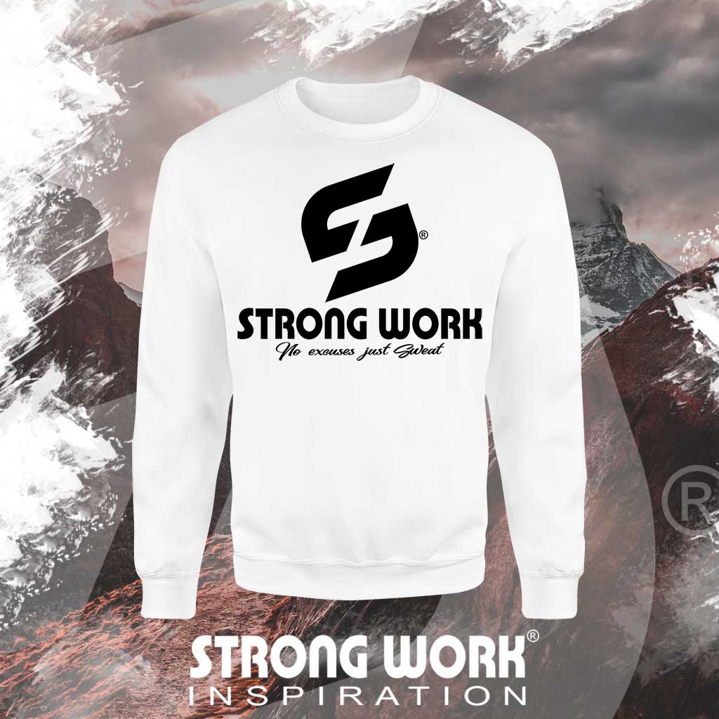 SWEAT-SHIRT EN COTON BIO STRONG WORK BODY UNDER CONSTRUCTION POUR HOMME - VETEMENT DE SPORT ECO-RESPONSABLE