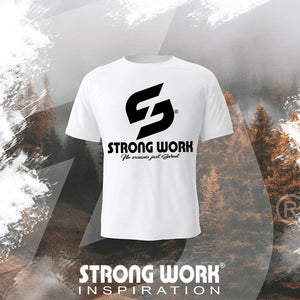 T-SHIRT EN COTON BIO STRONG WORK INTENSITY POUR FEMME VUE DOS - VETEMENT DE SPORT ECO-RESPONSABLE