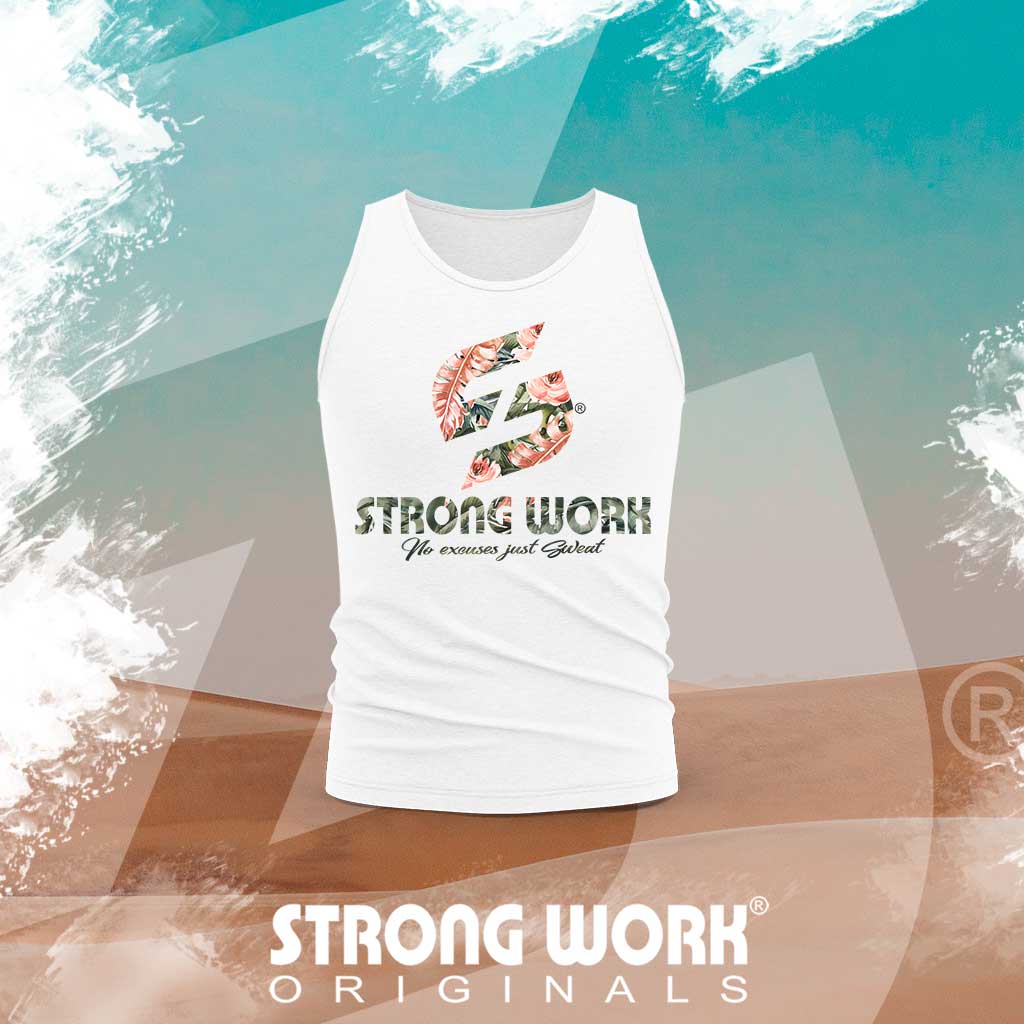 STRONG WORKSPORTSWEAR - Débardeur coton bio Strong Work FLOWERS EDITION Homme