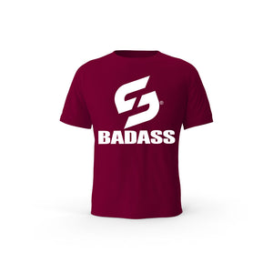 T-SHIRT-COTON-BIO-STRONG-WORK-BADASS-BORDEAUX-HOMME