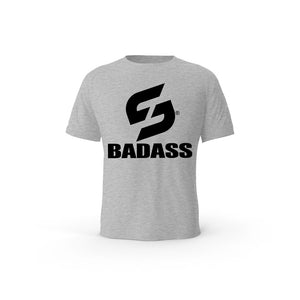 T-SHIRT- COTON-BIO-STRONG-WORK-BADASS-GRIS-CHINE-FEMME