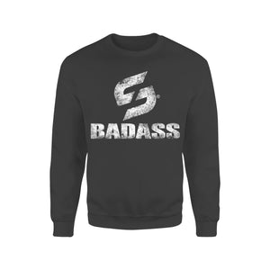 SWEAT-SHIRT-COTON-BIO-STRONG-WORK-BADASS-GRUNGE-NOIR-FEMME