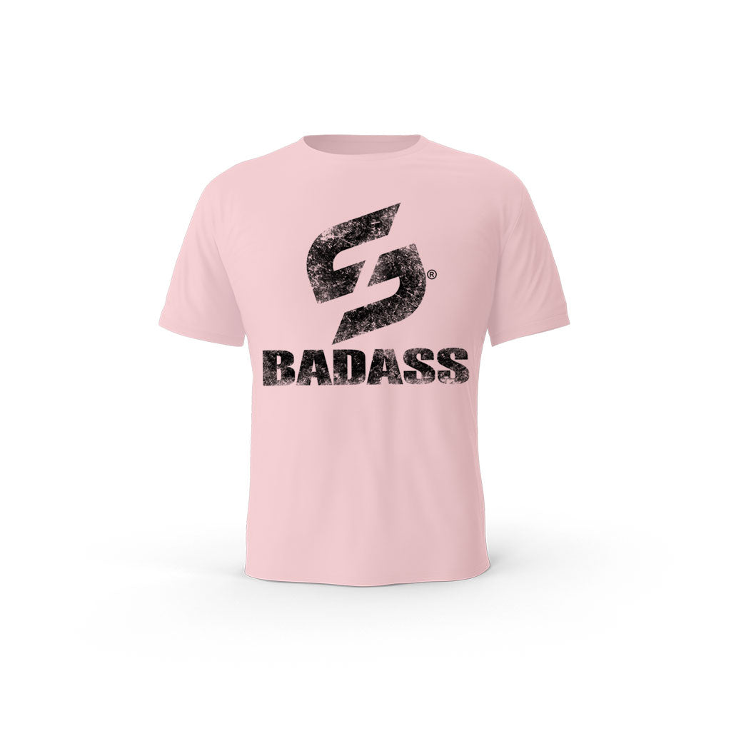 T-SHIRT- COTON-BIO-STRONG-WORK-BADASS-GRUNGE-ROSE-FEMME
