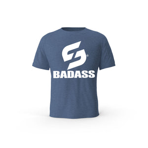 T-SHIRT- COTON-BIO-STRONG-WORK-BADASS-INDIGO-FEMME