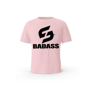 T-SHIRT- COTON-BIO-STRONG-WORK-BADASS-ROSE-FEMME