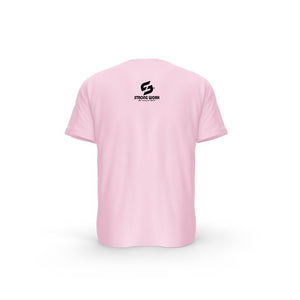 t-shirt dos bio rose coton Strong Work Challenge pour femme
