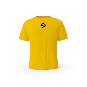 T-SHIRT-COTON-BIO-STRONG-WORK-CRUCIAL-JAUNE-HOMME