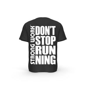 T-SHIRT- COTON-BIO-STRONG-WORK-DON-T-STOP-RUNNING-NOIR-DOS-FEMME