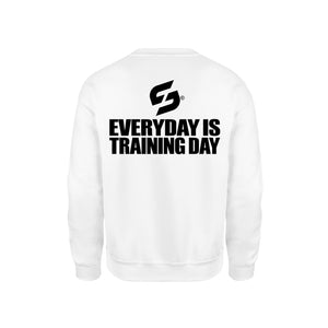 SWEAT-SHIRT-COTON-BIO-STRONG-WORK-EVERYDAY-IS-TRAINING-DAY-BLANC-DOS-HOMME