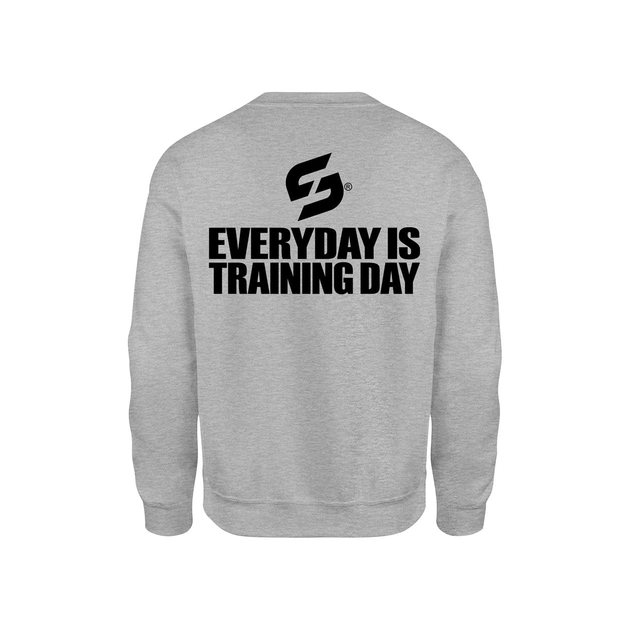SWEAT-SHIRT-COTON-BIO-STRONG-WORK-EVERYDAY-IS-TRAINING-DAY-GRIS-CHINE-DOS-HOMME