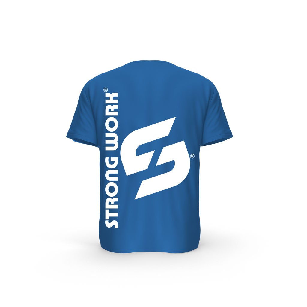 t-shirt dos bleu royal strong work Evolution pour femme