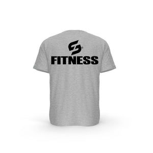 T-SHIRT- COTON-BIO-STRONG-WORK-FITNESS-GRIS-CHINE-DOS-HOMME