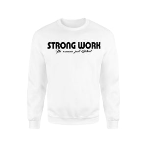 Sweat-Shirt coton bio Strong Work Intensity Homme - Blanc