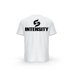 T-SHIRT- COTON-BIO-STRONG-WORK-INTENSITY-BLANC-DOS-HOMME