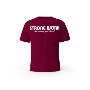 T-Shirt coton bio Strong Work Intensity Homme - BORDEAUX