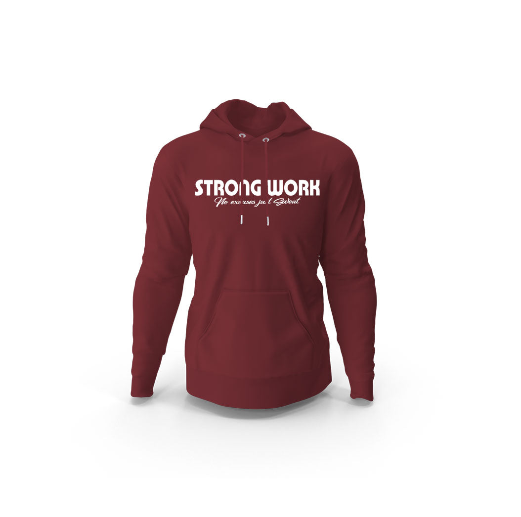 Sweat-Shirt à capuche coton bio Strong Work Intensity Homme - Bordeaux