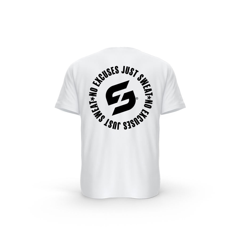 T-SHIRT-COTON-BIO-STRONG-WORK-INSPIRATION-NO-EXCUSES-JUST-SWEAT-DOS-BLANC-FEMME