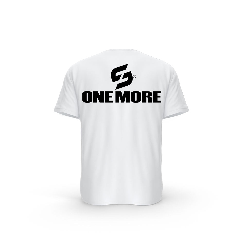 T-SHIRT- COTON-BIO-STRONG-WORK-ONE-MORE-BLANC-DOS-FEMME