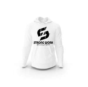 Sweat-Shirt à capuche coton bio Strong Work Originals Femme - Blanc