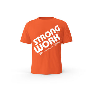 T-SHIRT- COTON-BIO-STRONG-WORK-PRODIGY-ORANGE-HOMME